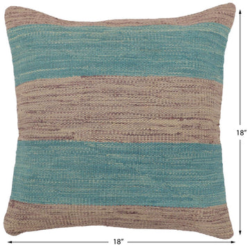 handmade Modern Pillow Blue Purple Hand-Woven SQUARE 100% WOOL  Hand woven turkish pillow  2 x 2